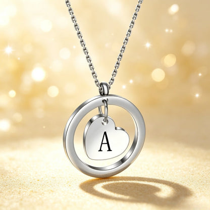 Initial Heart Pendant Necklace