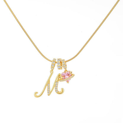 Initial Heart Charm Necklace