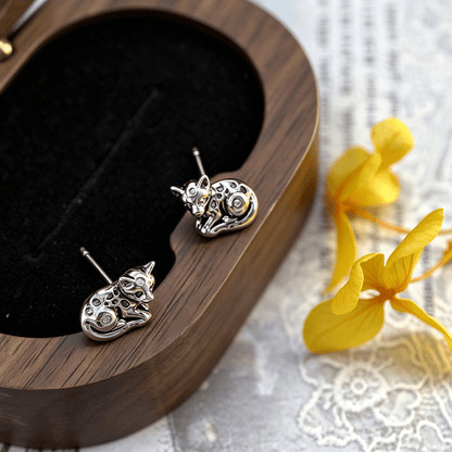 Spotted Cat Stud Earrings