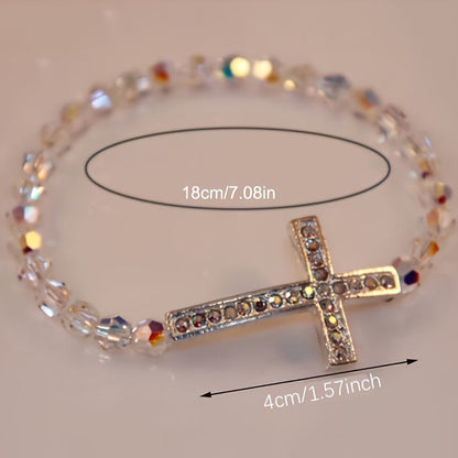 Crystal Cross Beaded Bracelet