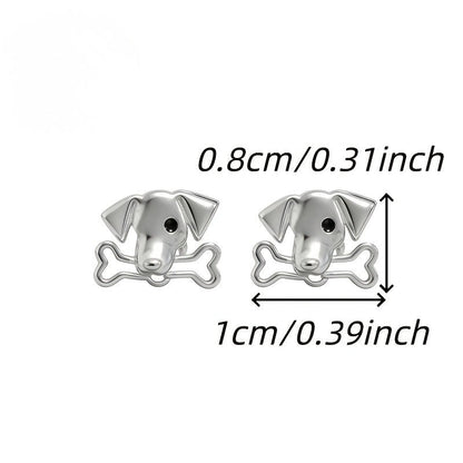 Dog and Bone Stud Earrings
