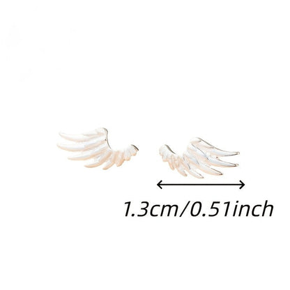 Silver Angel Wing Stud Earrings