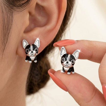 Boston Terrier Stud Earrings