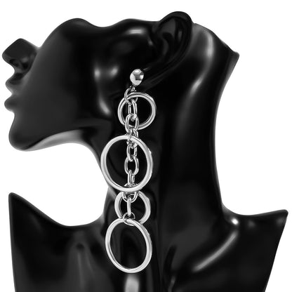 Punk Circle Link Chain Earrings