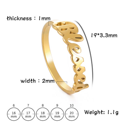 Stainless Steel “Blessed” Ring