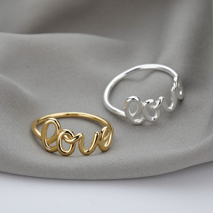 Geometric LOVE Letter Ring