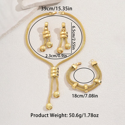 3pc Textured Drop Jewelry Set
