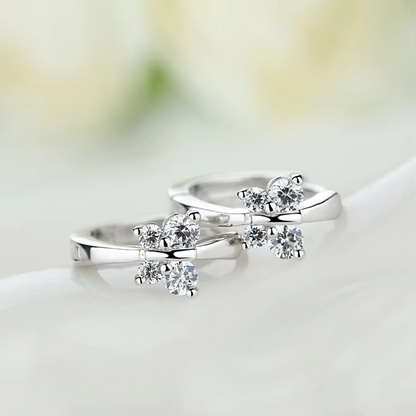 Butterfly Zirconia Huggie Earrings