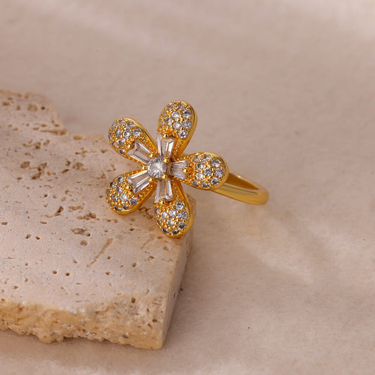Diamond Bloom Cocktail Ring