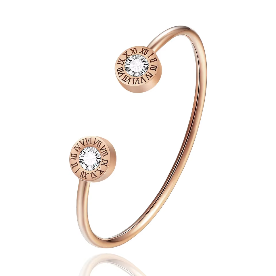 Roman Numeral Open Cuff Bracelet