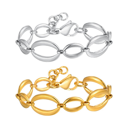Gold Oval Link Chain Bracelet