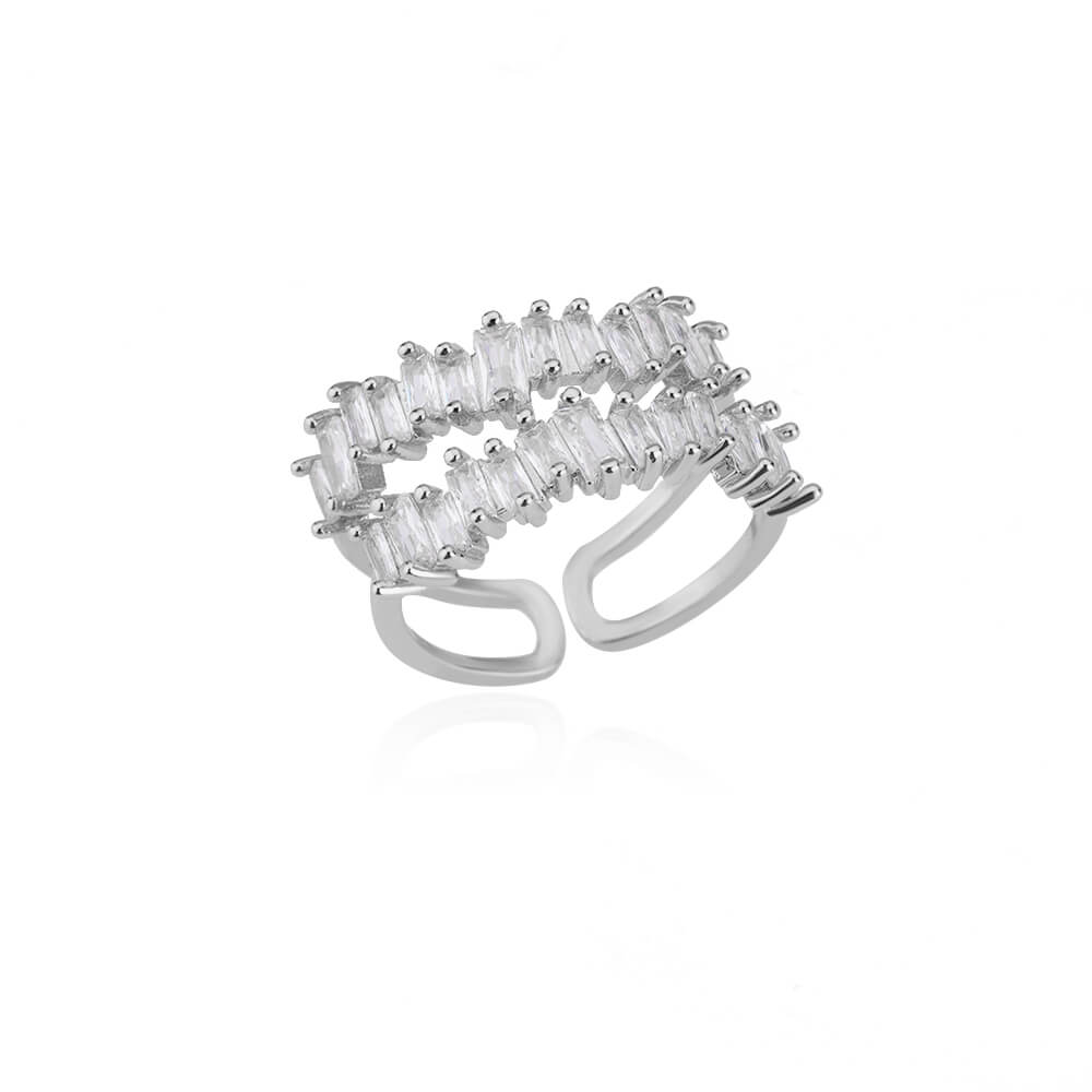 Twin Row Gemstone Ring