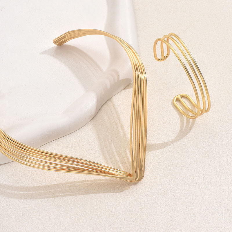2pc Sleek Layered Jewelry Set
