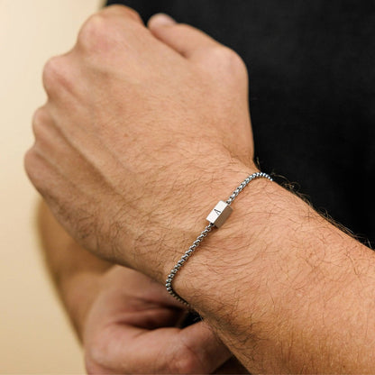 Gold Initial Box Chain Bracelet