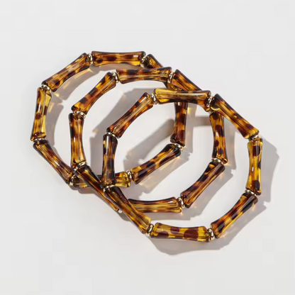 3pc Leopard Bamboo Bracelets