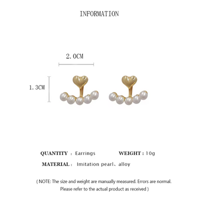 Pearl Heart Jacket Earrings