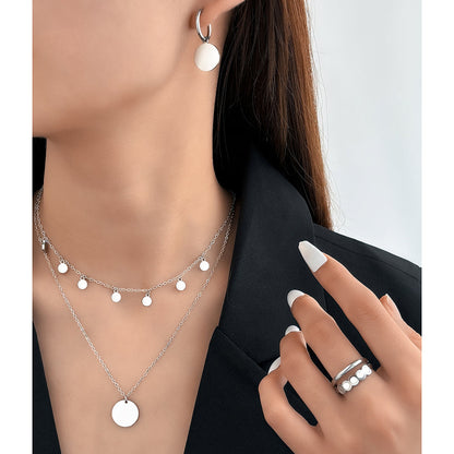 4pc Gold Disc Charm Jewelry Set