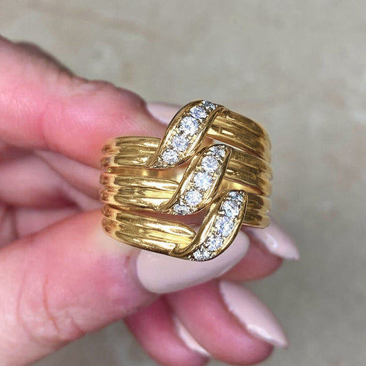 Multi-Band Crystal Wave Ring
