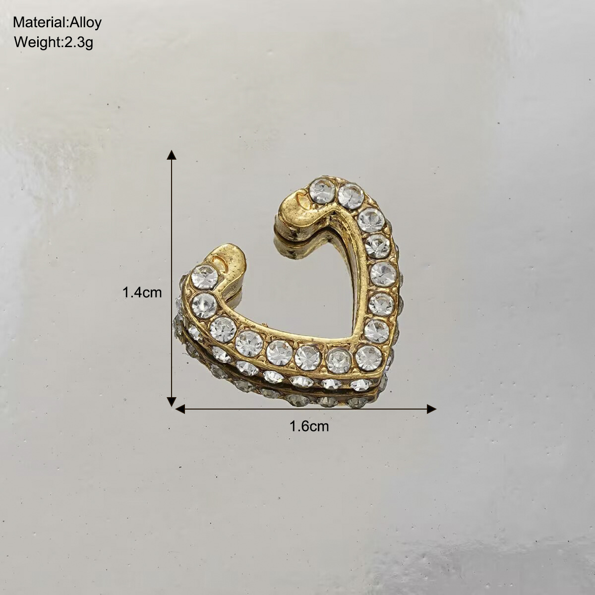 Crystal-Laced Heart Hoop Charm