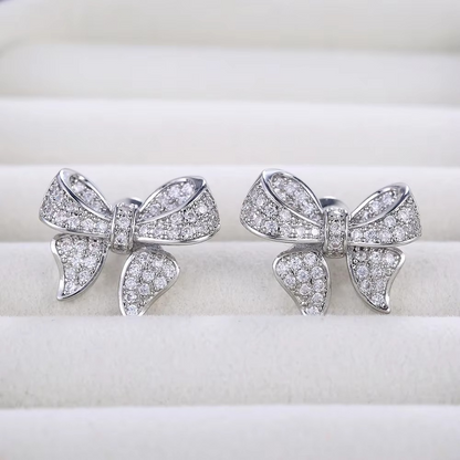 Crystal Bow Stud Earrings