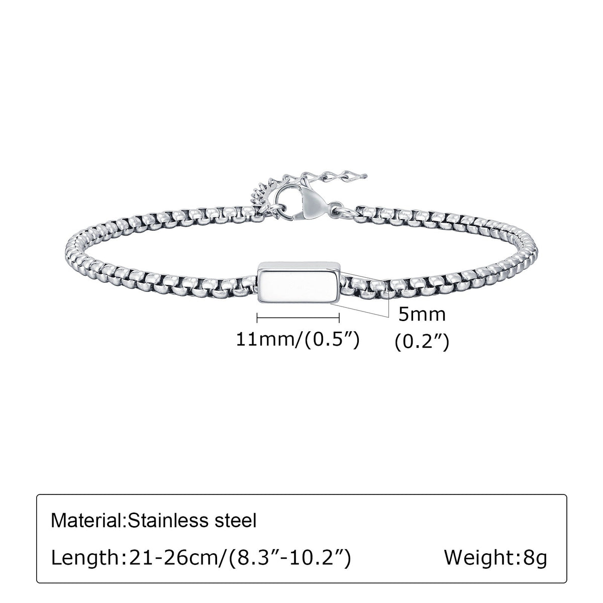 Gold Initial Box Chain Bracelet