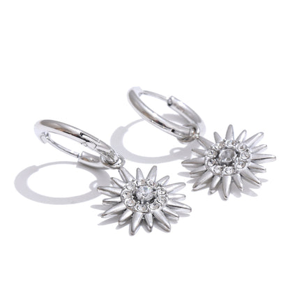 Sunburst Crystal Hoop Earrings