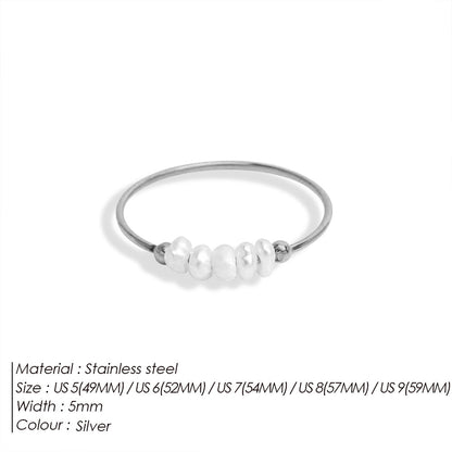 18k Gold Pearl Beaded Stacking Ring
