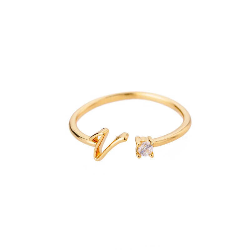 Mini Zircon Initial Ring