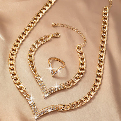 3pc V-Shape Chain Jewelry Set