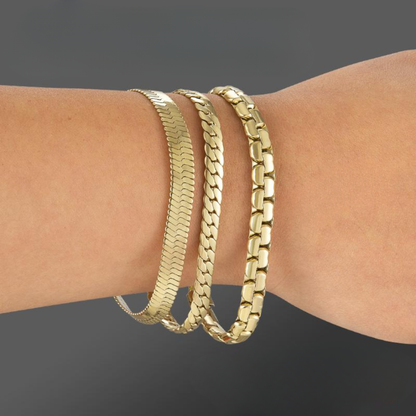 3pc 14k Plated Bracelet