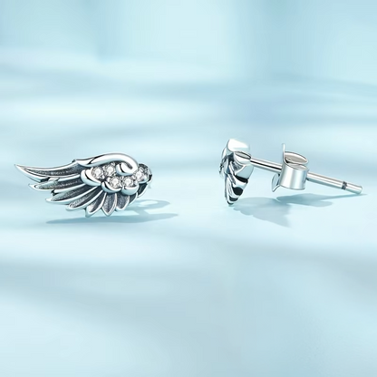 Crystal Angel Wing Stud Earrings
