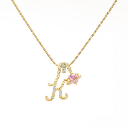 Initial Heart Charm Necklace