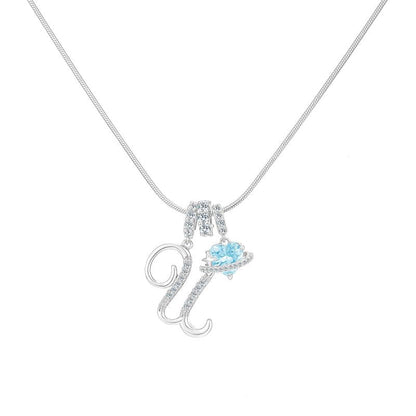 Initial Heart Charm Necklace