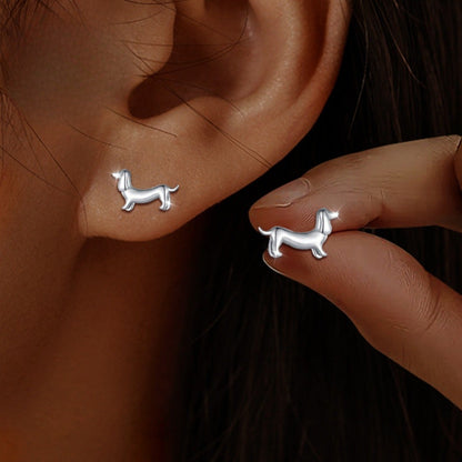 Dachshund Dog Stud Earrings