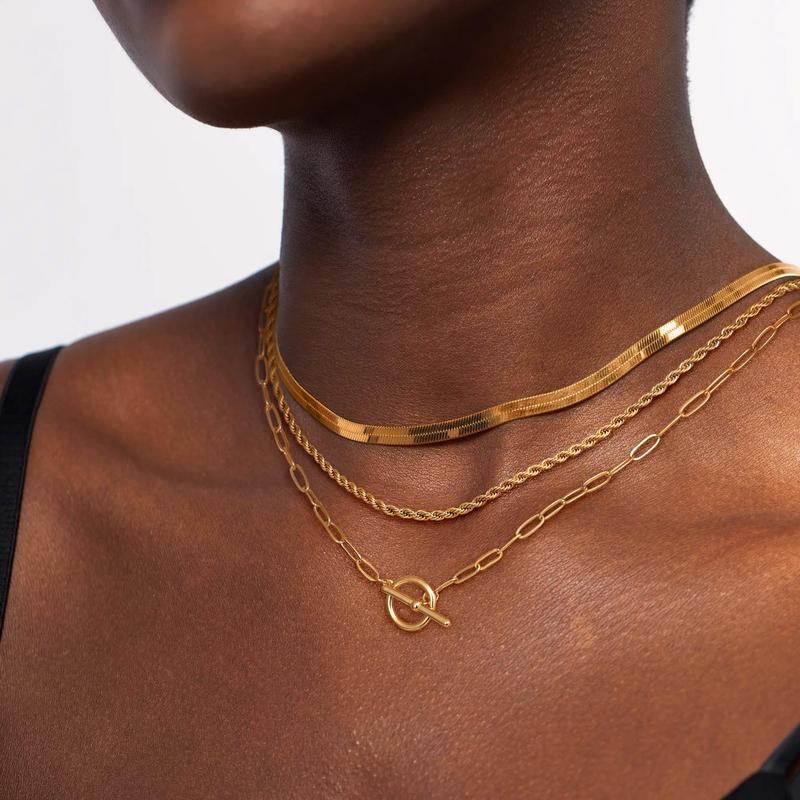 3pc Layered Toggle Necklace Set