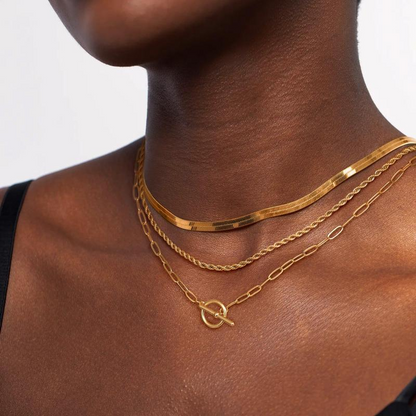 3pc Layered Toggle Necklace Set