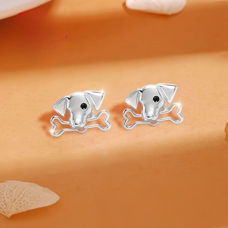 Dog and Bone Stud Earrings