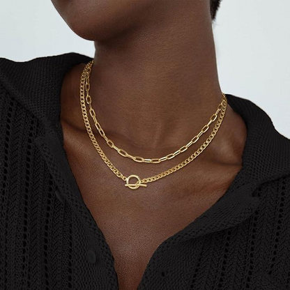 2pc Layered Toggle Necklace