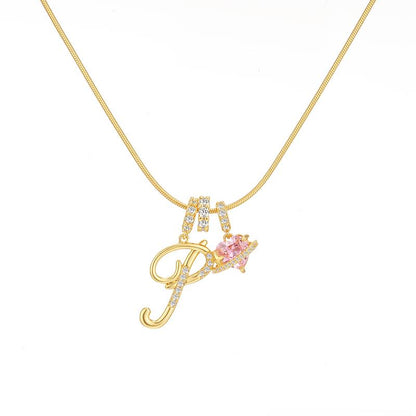 Initial Heart Charm Necklace