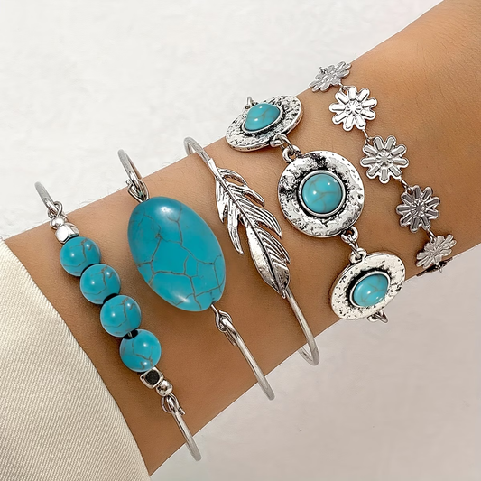 Turquoise Boho Bracelet Stack
