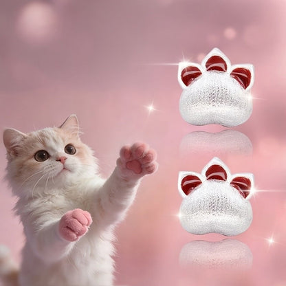 Red Paw Stud Earrings