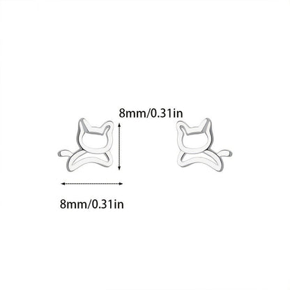 Sitting Cat Stud Earrings