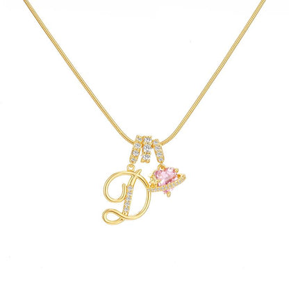 Initial Heart Charm Necklace