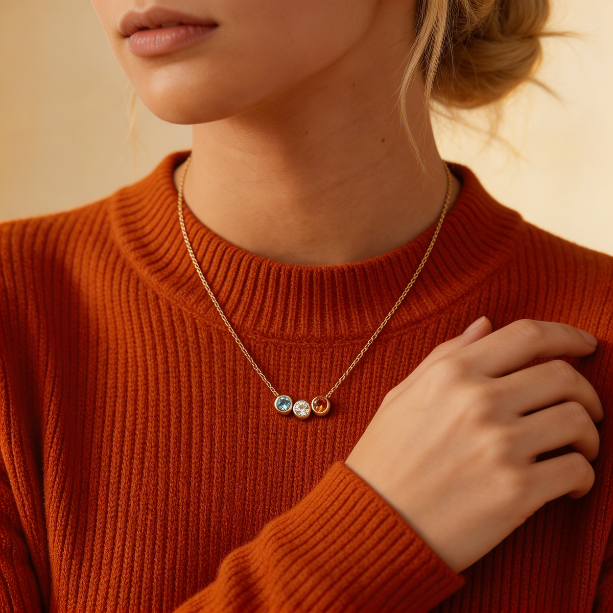 Circle Birthstone Necklace