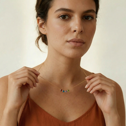 Circle Birthstone Necklace
