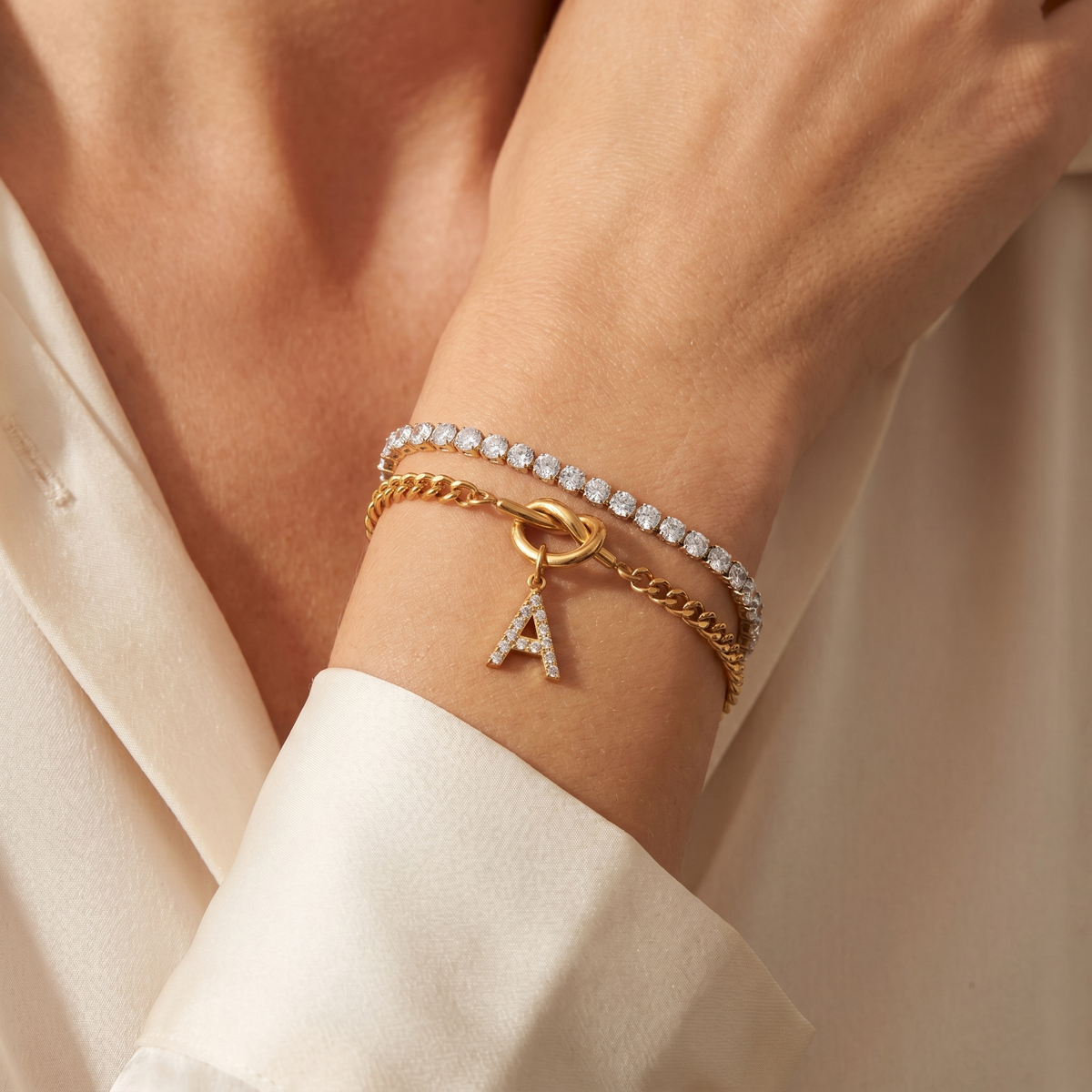 2pc Sparkle Knot Bracelet