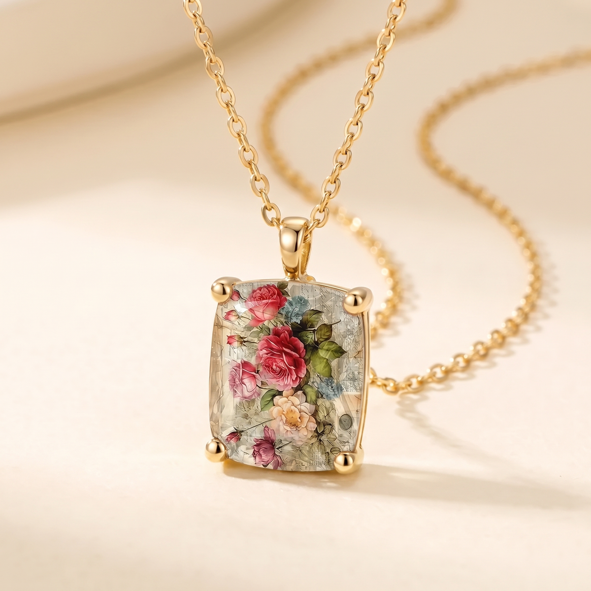 Rose Square Necklace