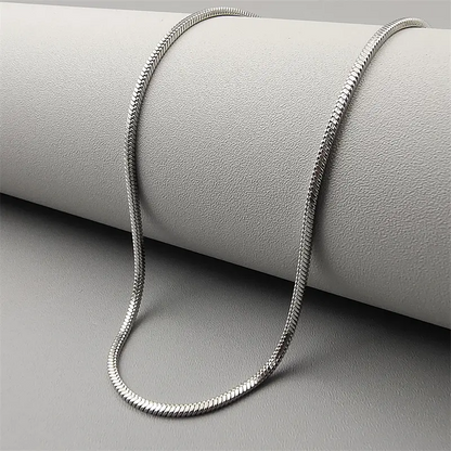 Elegant Silver Snake Necklace