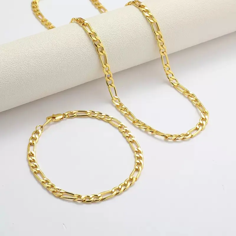 18k Plated Necklace and Bracelet Set