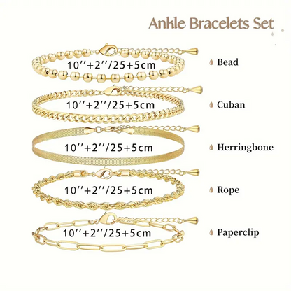 5pc Plus Size Anklet